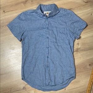 Naked and Famous Short Sleeve‎ Easy Shirt. Blue. EUC. Small. Made in Canada.